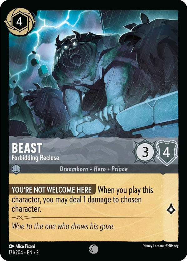 Beast - Forbidding Recluse - 171/204 Common Disney Lorcana card from Rise of the Floodborn, Near Mint Normal