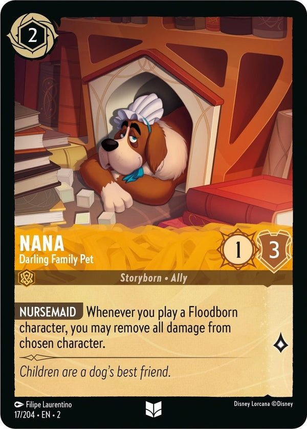 Nana - Darling Family Pet - 17/204 Uncommon Disney Lorcana card from Rise of the Floodborn, Near Mint Normal