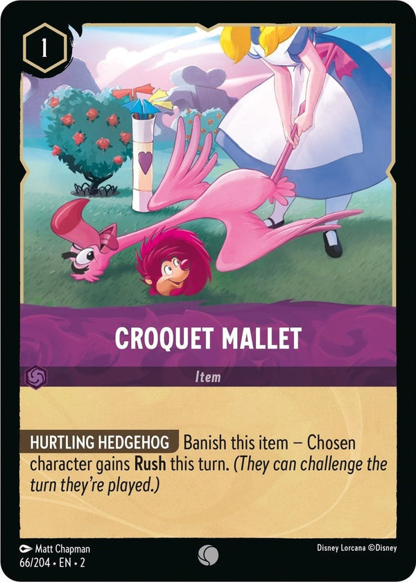 Croquet Mallet - 66/204 Common Disney Lorcana card from Rise of the Floodborn, Near Mint Normal