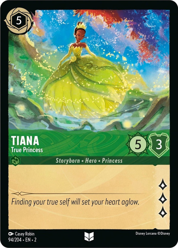 Tiana - True Princess - 94/204 Uncommon Disney Lorcana card from Rise of the Floodborn, Near Mint Normal