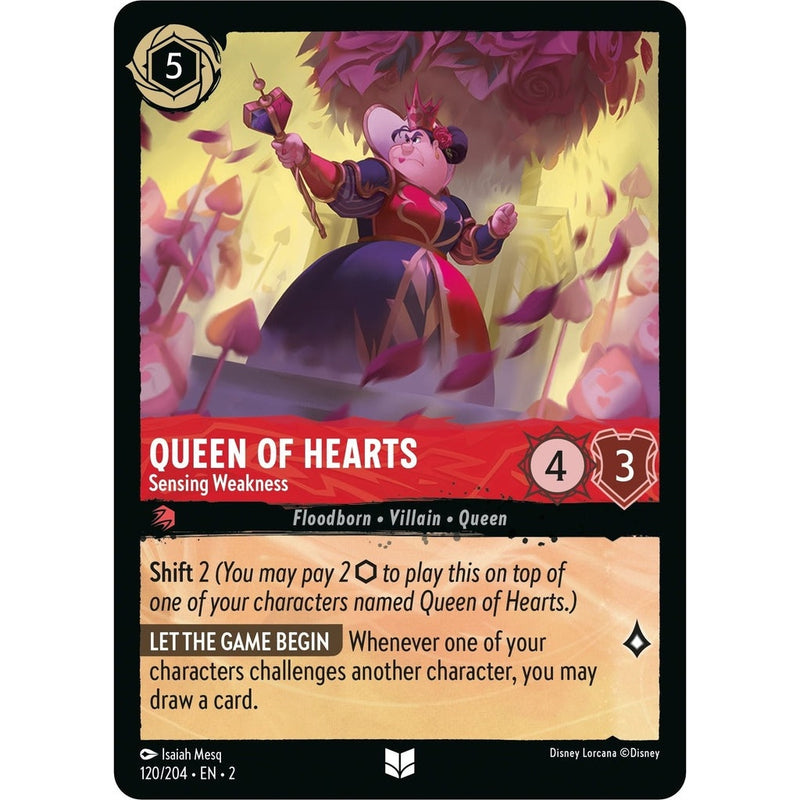 Queen of Hearts - Sensing Weakness - 120/204 Uncommon Disney Lorcana card from Rise of the Floodborn, Near Mint Normal