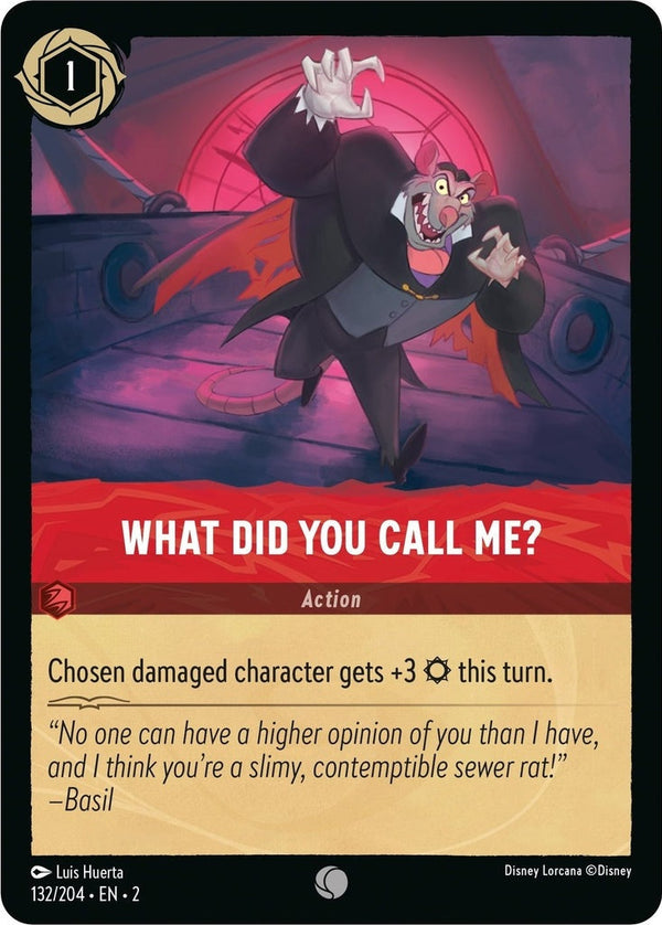 What Did You Call Me? - 132/204 Common Disney Lorcana card from Rise of the Floodborn, Near Mint Normal
