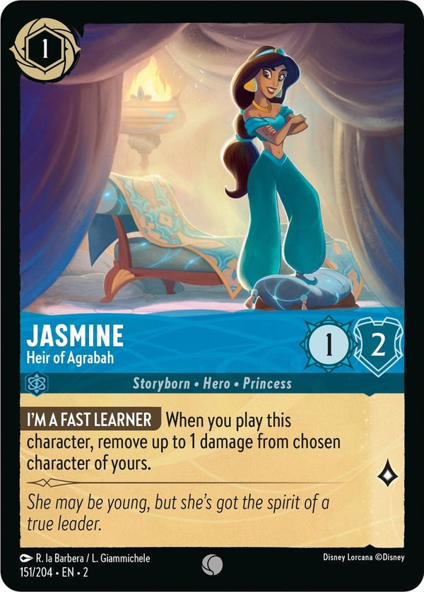 Jasmine - Heir of Agrabah - 151/204 Common Disney Lorcana card from Rise of the Floodborn, Near Mint Normal