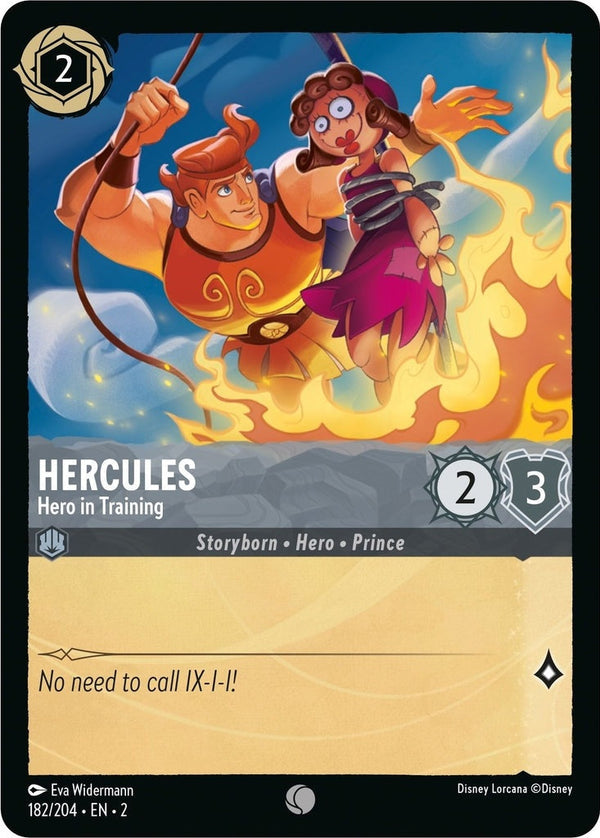 Hercules - Hero in Training - 182/204 Common Disney Lorcana card from Rise of the Floodborn, Near Mint Normal