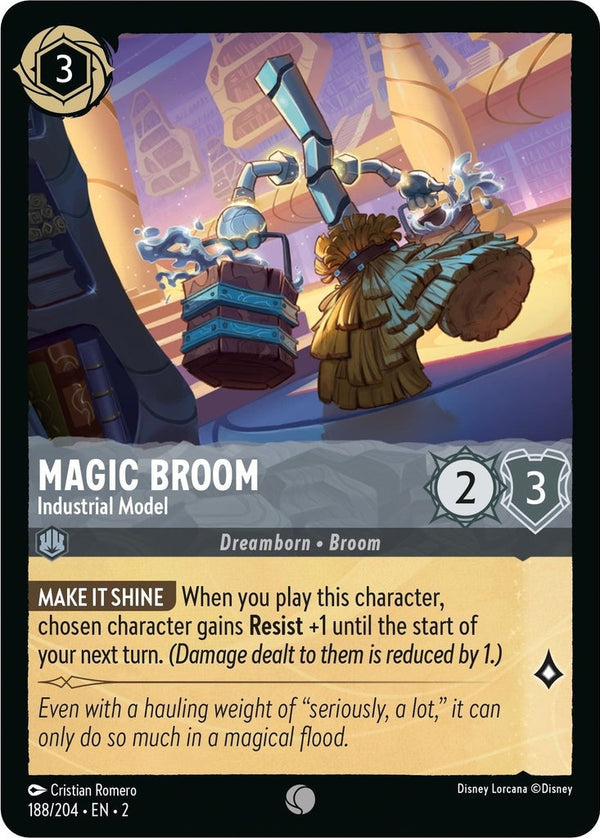Magic Broom - Industrial Model - 188/204 Common Disney Lorcana card from Rise of the Floodborn, Near Mint Normal