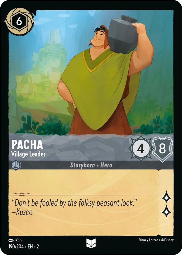 Pacha - Village Leader - 190/204 Uncommon Disney Lorcana card from Rise of the Floodborn, Near Mint Normal