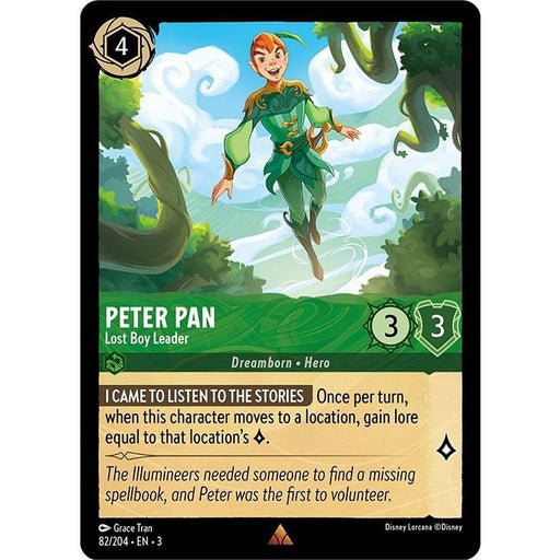 Peter Pan - Lost Boy Leader - 82/204 Rare Disney Lorcana card from Into the Inklands, Near Mint Normal