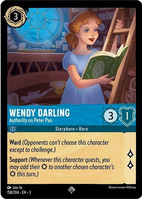 Wendy Darling - Authority on Peter Pan - 158/204 Super Rare Disney Lorcana card from Into the Inklands, Near Mint Normal