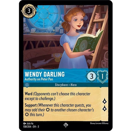 Wendy Darling - Authority on Peter Pan - 158/204 Super Rare Disney Lorcana card from Into the Inklands, Near Mint Normal