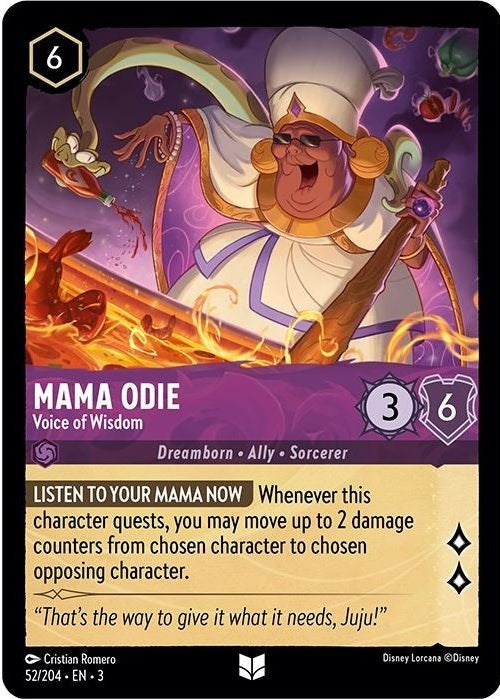 Mama Odie - Voice of Wisdom - 52/204 Uncommon Disney Lorcana card from Into the Inklands, Near Mint Cold Foil