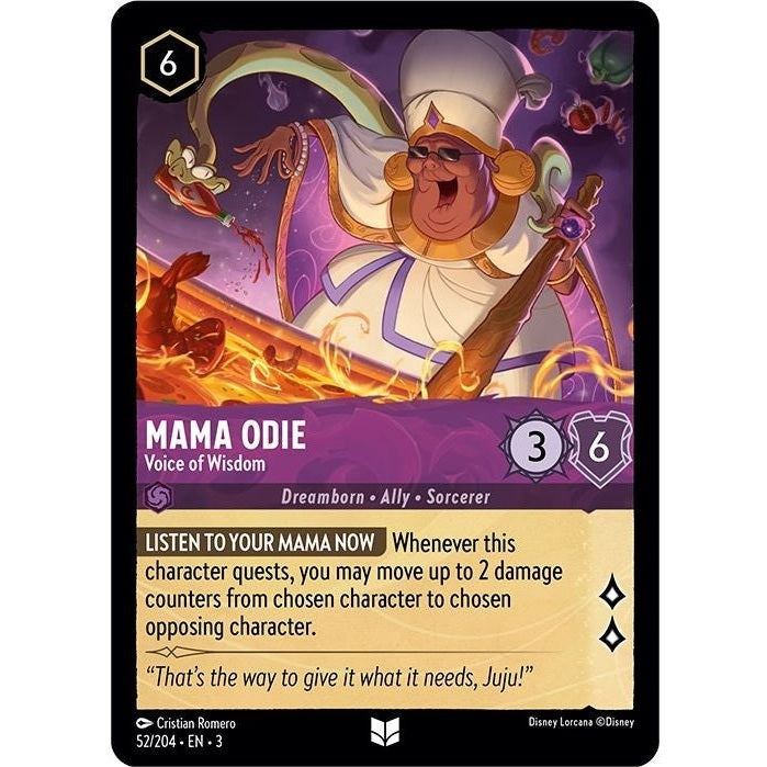 Mama Odie - Voice of Wisdom - 52/204 Uncommon Disney Lorcana card from Into the Inklands, Near Mint Cold Foil