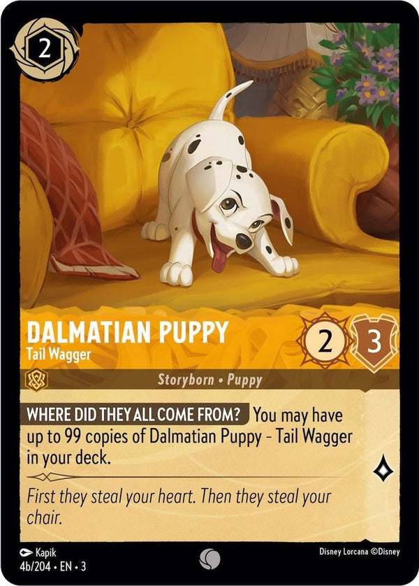 Dalmatian Puppy - Tail Wagger (4b/204) - 4b/204 Common Disney Lorcana card from Into the Inklands, Near Mint Normal