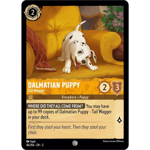 Dalmatian Puppy - Tail Wagger (4b/204) - 4b/204 Common Disney Lorcana card from Into the Inklands, Near Mint Normal