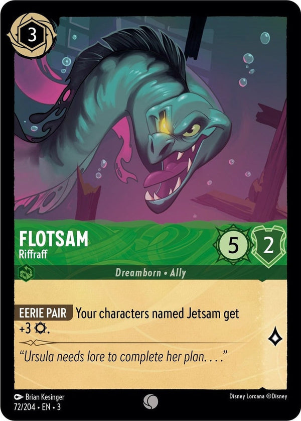 Flotsam - Riffraff - 72/204 Common Disney Lorcana card from Into the Inklands, Near Mint Normal