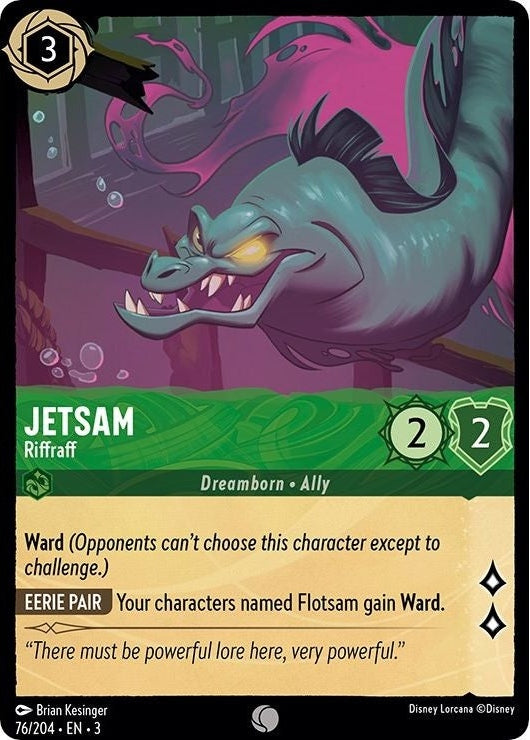 Jetsam - Riffraff - 76/204 Common Disney Lorcana card from Into the Inklands, Near Mint Normal