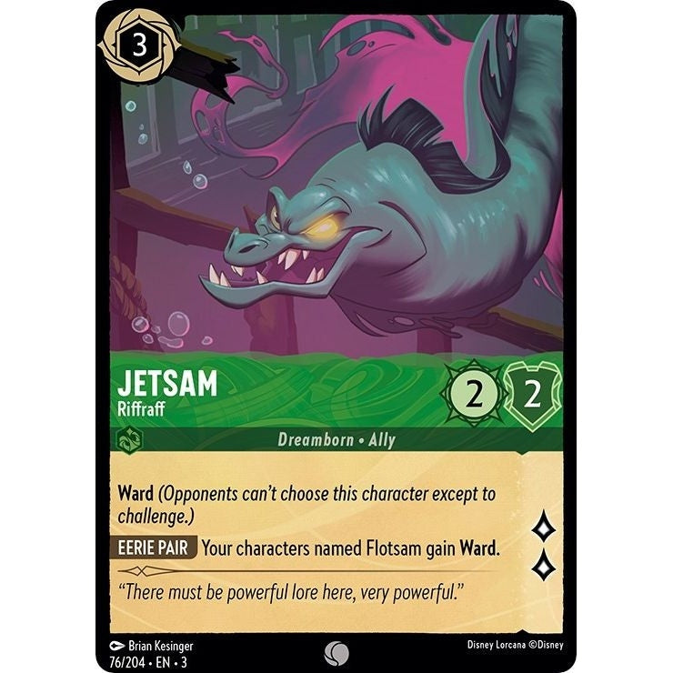 Jetsam - Riffraff - 76/204 Common Disney Lorcana card from Into the Inklands, Near Mint Normal