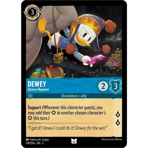 Dewey - Showy Nephew - 139/204 Uncommon Disney Lorcana card from Into the Inklands, Near Mint Normal