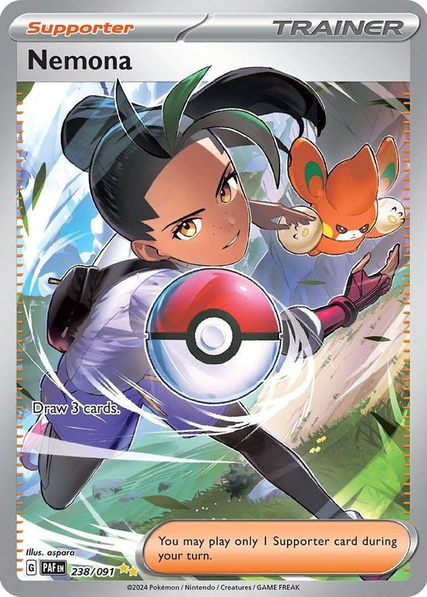 Nemona - 238/091 Special Illustration Rare Pokémon card from Paldean Fates, Near Mint Holofoil