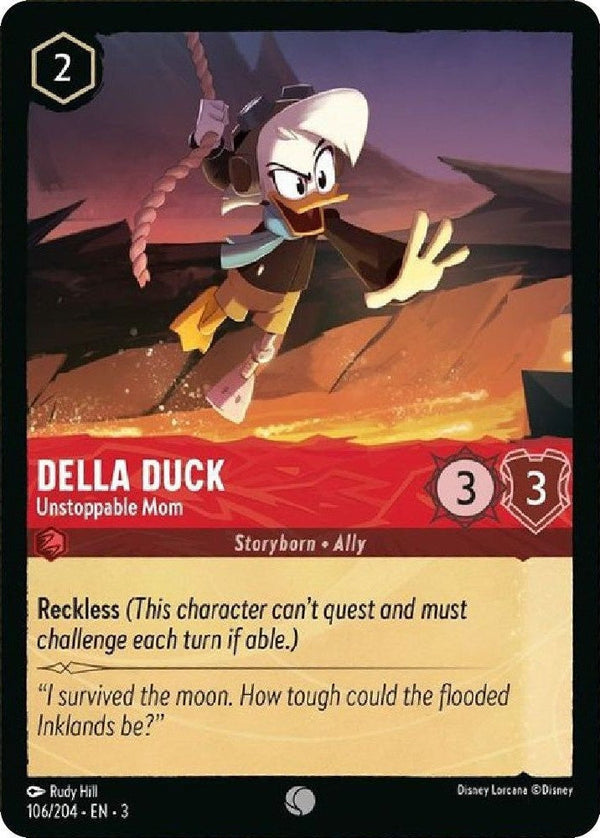 Della Duck - Unstoppable Mom - 106/204 Common Disney Lorcana card from Into the Inklands, Near Mint Normal