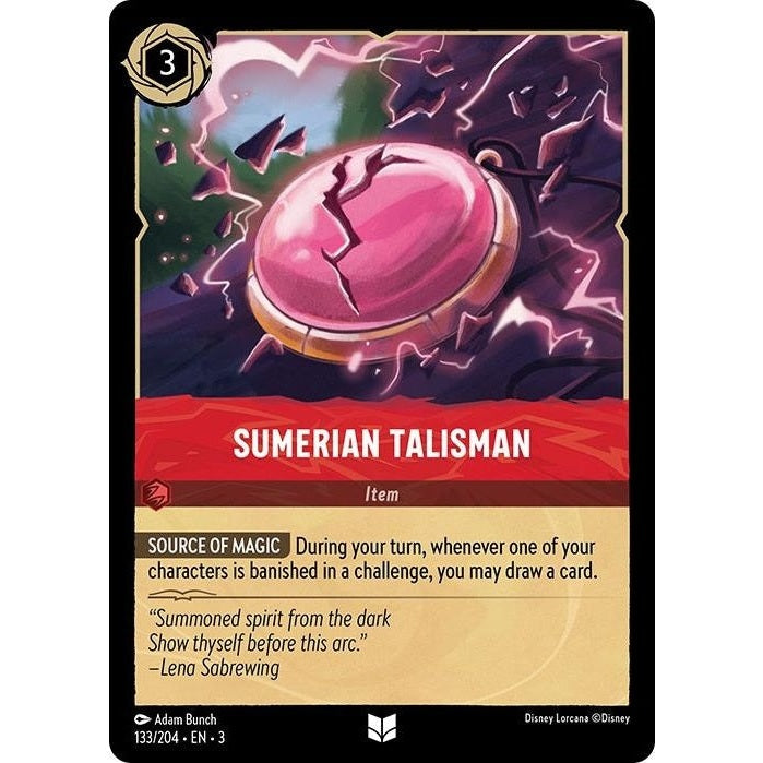 Sumerian Talisman - 133/204 Uncommon Disney Lorcana card from Into the Inklands, Near Mint Normal