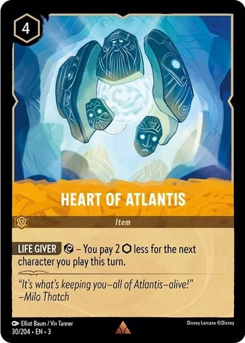 Heart of Atlantis - 30/204 Rare Disney Lorcana card from Into the Inklands, Near Mint Normal