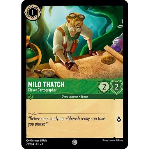 Milo Thatch - Clever Cartographer - 79/204 Common Disney Lorcana card from Into the Inklands, Near Mint Normal