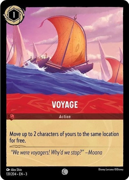 Voyage - 131/204 Common Disney Lorcana card from Into the Inklands, Near Mint Normal
