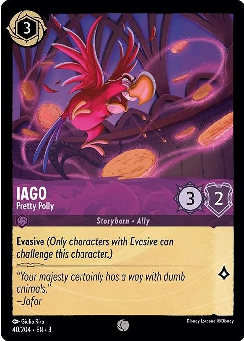 Iago - Pretty Polly - 40/204 Common Disney Lorcana card from Into the Inklands, Near Mint Normal