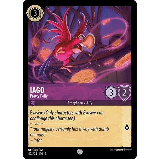 Iago - Pretty Polly - 40/204 Common Disney Lorcana card from Into the Inklands, Near Mint Normal