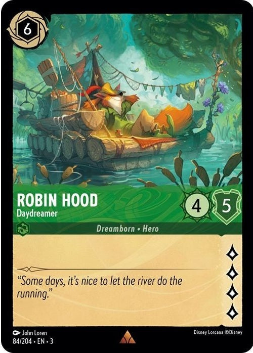 Robin Hood - Daydreamer - 84/204 Rare Disney Lorcana card from Into the Inklands, Near Mint Normal