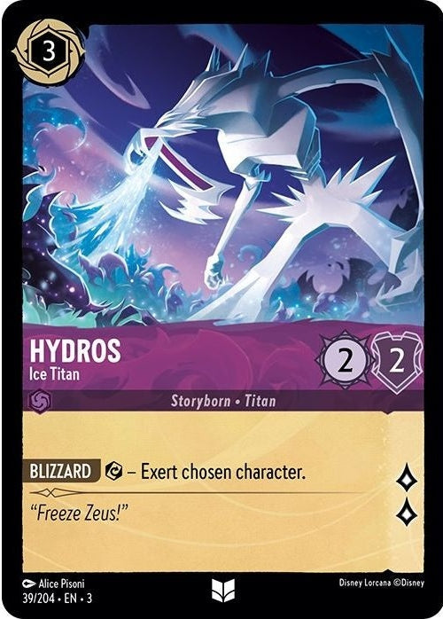 Hydros - Ice Titan - 39/204 Uncommon Disney Lorcana card from Into the Inklands, Near Mint Normal
