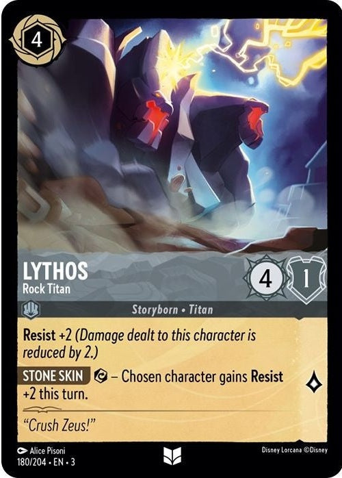 Lythos - Rock Titan - 180/204 Uncommon Disney Lorcana card from Into the Inklands, Near Mint Normal