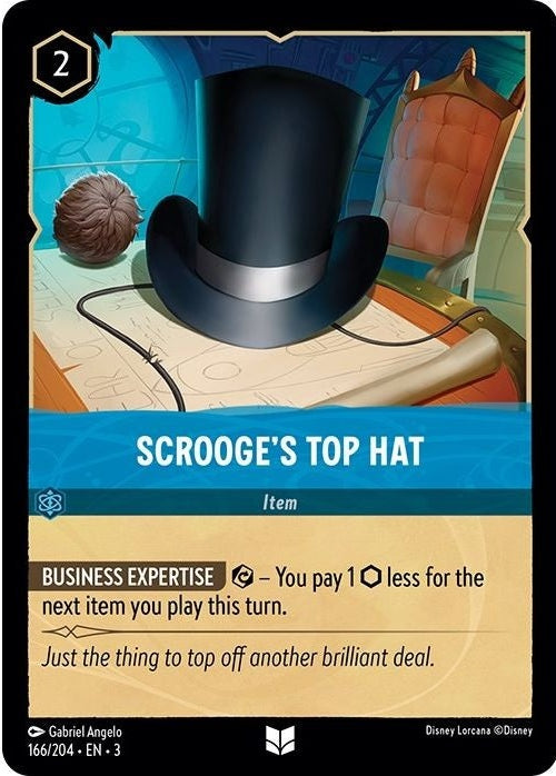 Scrooge's Top Hat - 166/204 Uncommon Disney Lorcana card from Into the Inklands, Near Mint Normal