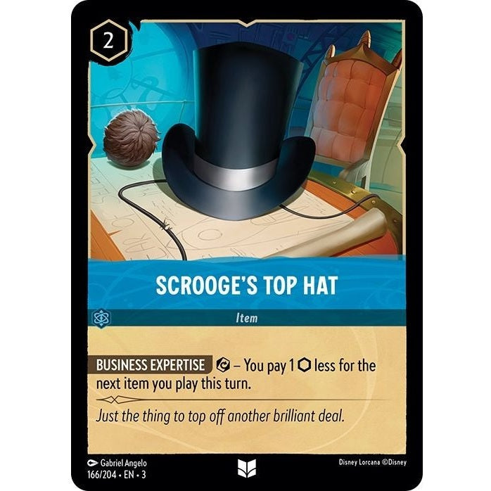 Scrooge's Top Hat - 166/204 Uncommon Disney Lorcana card from Into the Inklands, Near Mint Normal