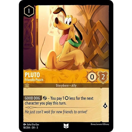 Pluto - Friendly Pooch - 18/204 Uncommon Disney Lorcana card from Into the Inklands, Near Mint Normal