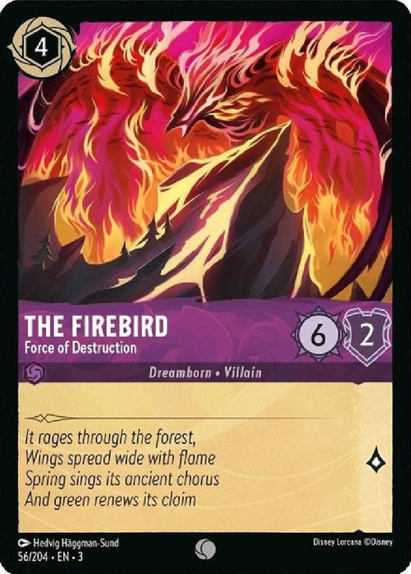 The Firebird - Force of Destruction - 56/204 Common Disney Lorcana card from Into the Inklands, Near Mint Normal