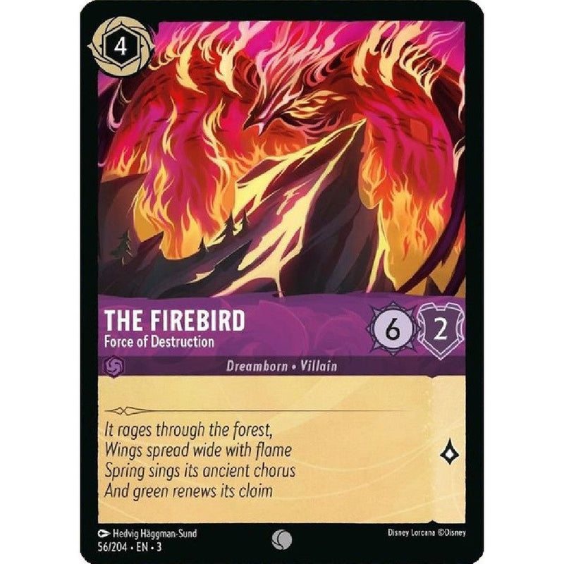 The Firebird - Force of Destruction - 56/204 Common Disney Lorcana card from Into the Inklands, Near Mint Normal
