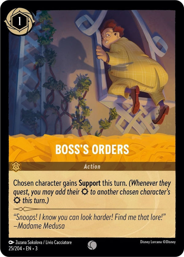 Boss's Orders - 25/204 Common Disney Lorcana card from Into the Inklands, Near Mint Normal