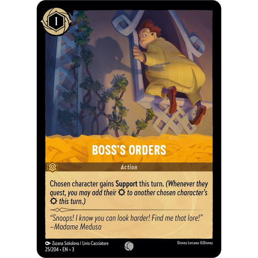 Boss's Orders - 25/204 Common Disney Lorcana card from Into the Inklands, Near Mint Normal