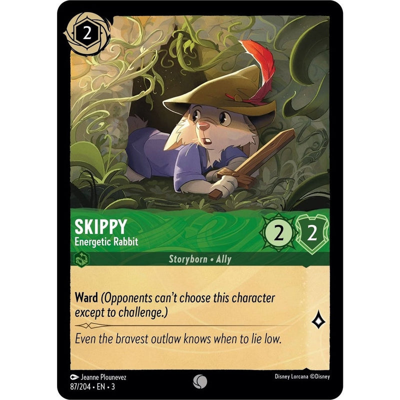 Skippy - Energetic Rabbit - 87/204 Common Disney Lorcana card from Into the Inklands, Near Mint Normal