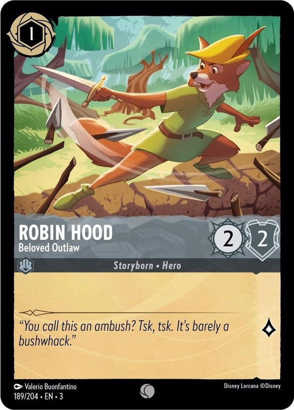 Robin Hood - Beloved Outlaw - 189/204 Common Disney Lorcana card from Into the Inklands, Near Mint Normal