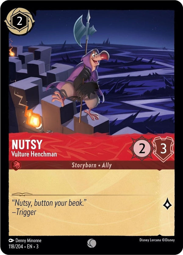 Nutsy - Vulture Henchman - 118/204 Common Disney Lorcana card from Into the Inklands, Near Mint Cold Foil