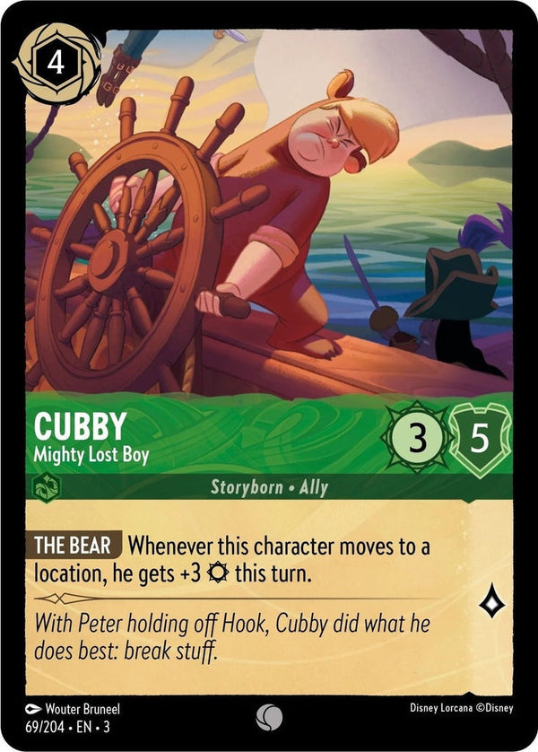 Cubby - Mighty Lost Boy - 69/204 Common Disney Lorcana card from Into the Inklands, Near Mint Normal