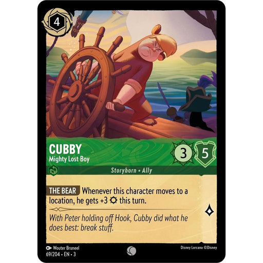 Cubby - Mighty Lost Boy - 69/204 Common Disney Lorcana card from Into the Inklands, Near Mint Normal