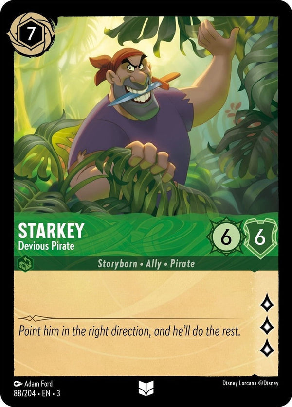 Starkey - Devious Pirate - 88/204 Uncommon Disney Lorcana card from Into the Inklands, Near Mint Normal