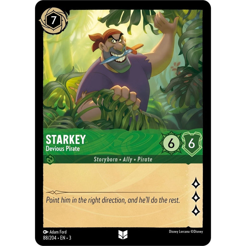 Starkey - Devious Pirate - 88/204 Uncommon Disney Lorcana card from Into the Inklands, Near Mint Normal