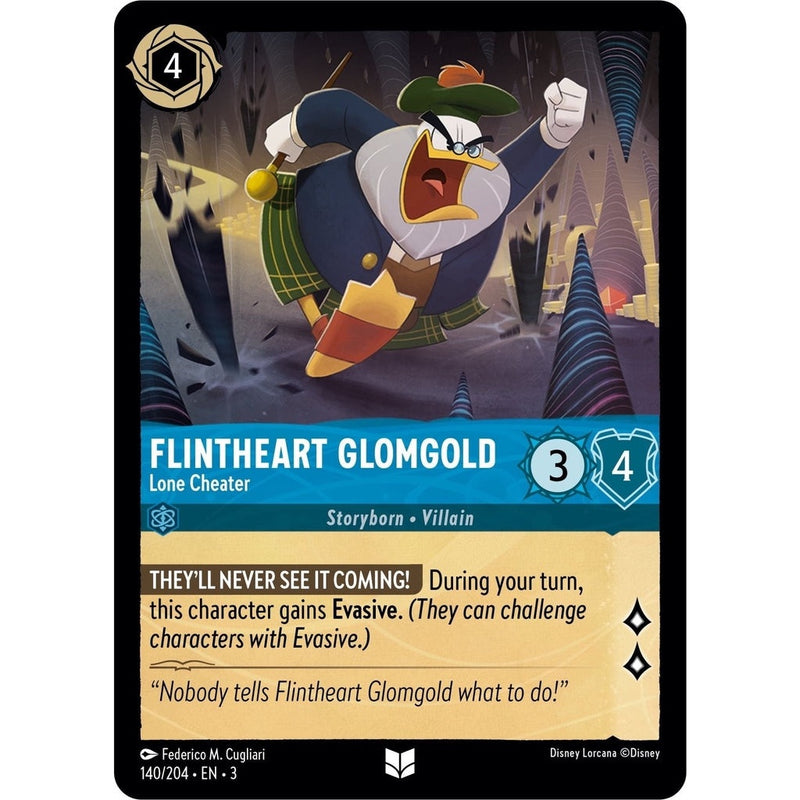 Flintheart Glomgold - Lone Cheater - 140/204 Uncommon Disney Lorcana card from Into the Inklands, Near Mint Normal