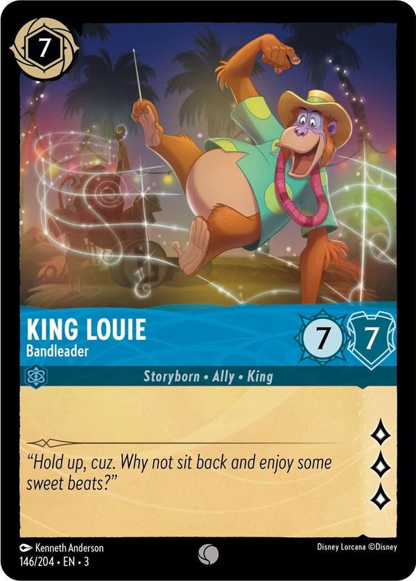 King Louie - Bandleader - 146/204 Common Disney Lorcana card from Into the Inklands, Near Mint Normal