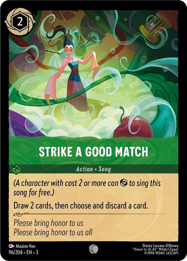 Strike a Good Match - 96/204 Common Disney Lorcana card from Into the Inklands, Near Mint Normal