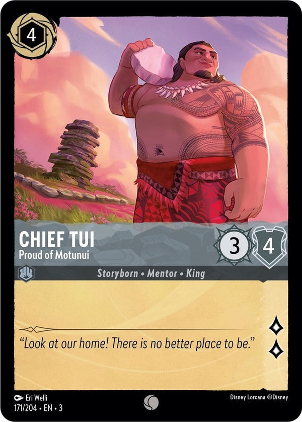 Chief Tui - Proud of Motunui - 171/204 Common Disney Lorcana card from Into the Inklands, Near Mint Normal